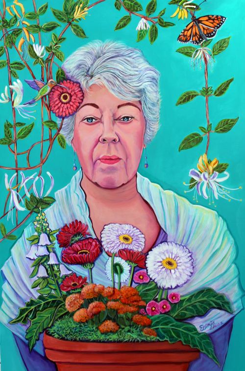 Acrylic portrait by Janice Ecinja McCaskill