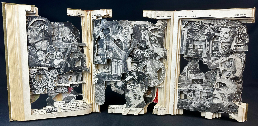 Carved vintage book art