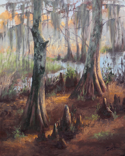 Southern swamp landscape painting