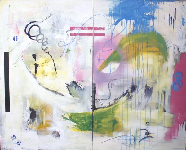 mixed media contemporary painting by John Wesley