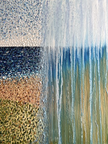 ocean rainstorm painting by Rachel Brask