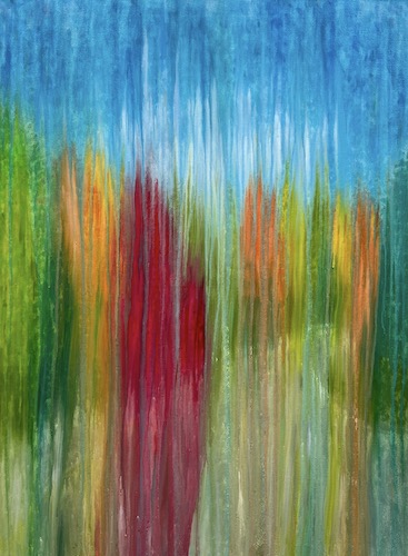 Colorful rainy day painting by Rachel Brask