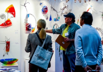 shoppers at a wholesale trade show