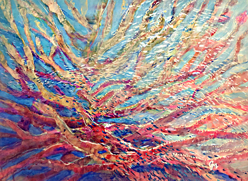 painting of coral underwater