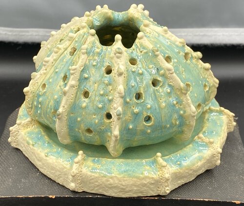 sea urchin ceramic luminary