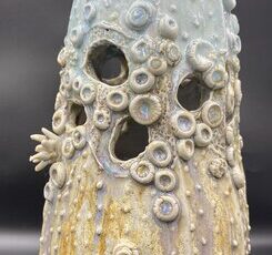 Ocean inspired ceramic vessel by Lisa Welcher