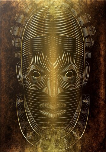 African-inspired mask painting by artist Mitchell Gibson