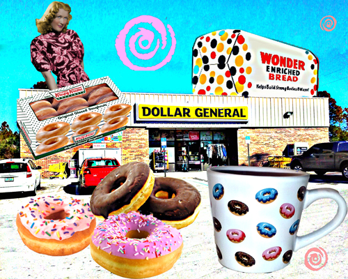 Donut collage by Elisabeth Fitzhugh
