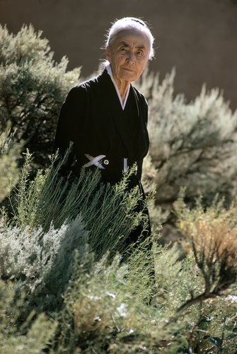 photograph of Georgia O'Keeffe outdoors by Christopher Springmann