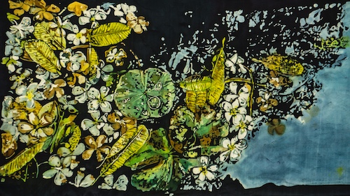 batik on silk water painting