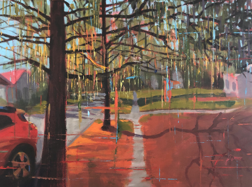 acrylic painting fall landscape scene