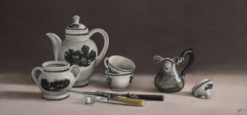 classic still life in pastel by Peter Livens