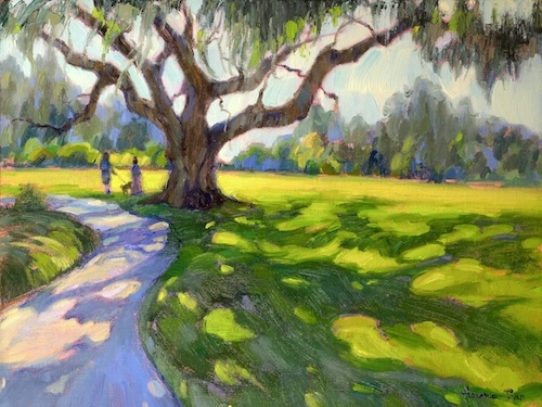 Sunlit oil painting of a peaceful Florida landscape #oilpainting #landscapepainting 