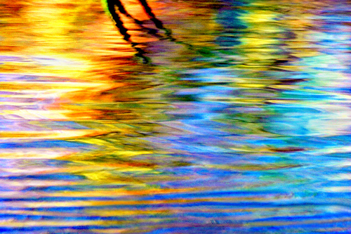 colorful reflections on an autumn pond