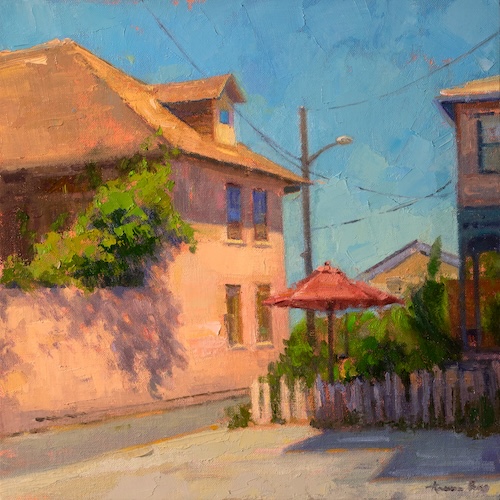 oil painting of traditional Florida architecture #oilpainting #tropicallandscape