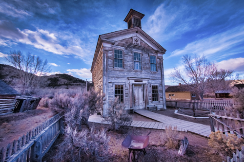 Photo of Masonic Lodge and schoolhouse in Bannock, MT