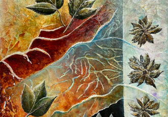 ethereal botanical mixed media art