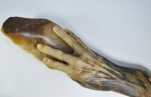 alabaster sculpture of a nurse's hand