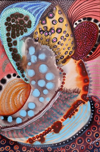 abstract painting of a tidepool by Misty Dempsey