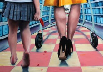 painting of shopping in a supermarket #nostalgia