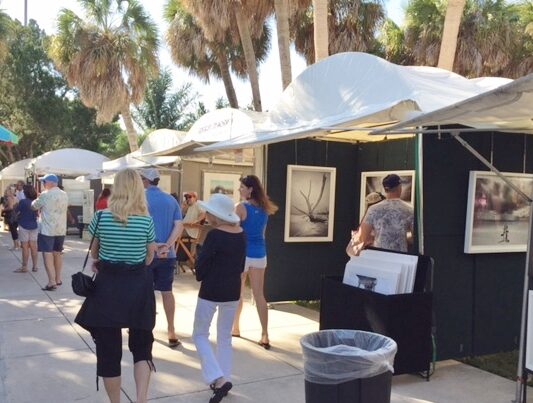 Visitors at an art fair