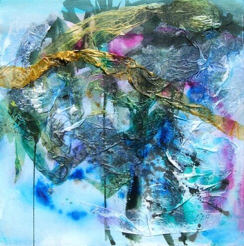 abstract painting and collage #abstractpainting 