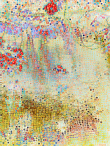 pintura digital tetracromática de un pantano costero #abstractart 