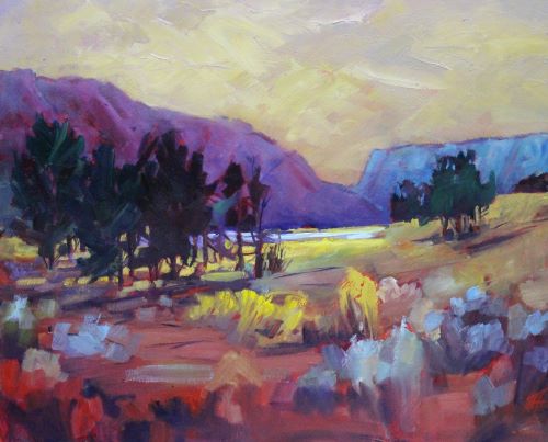 Colorful western landscape painting #art