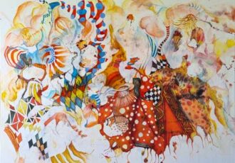 floral abstract oil painting