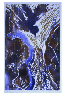 chine colle woodcut abstract art