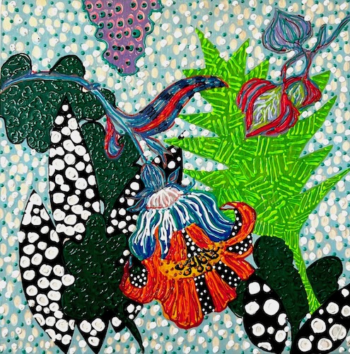 painting of florals in a hothouse