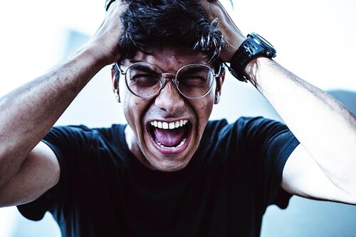 a young man who is totally frustrated