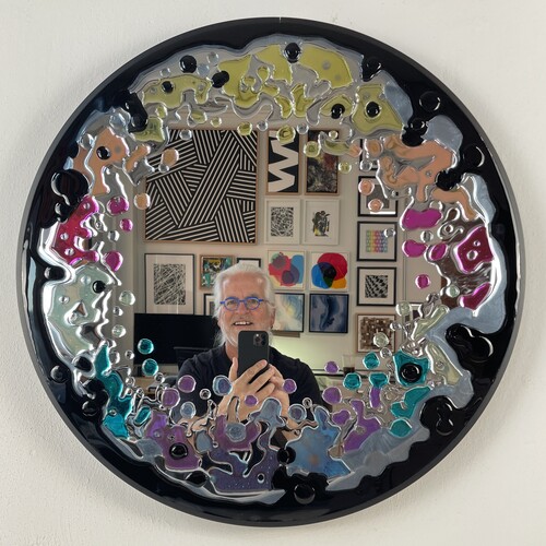 artist's selfie as mixed media art