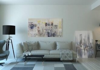 interior shot with artwork