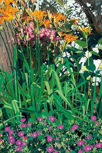 recycled paper collage image of a garden