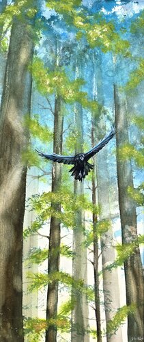 painting of a raven