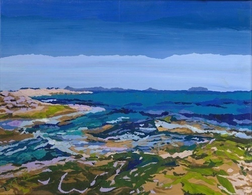 landscape collage made from recycled materials