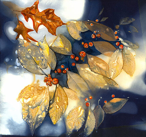 stunning art print of winter berries