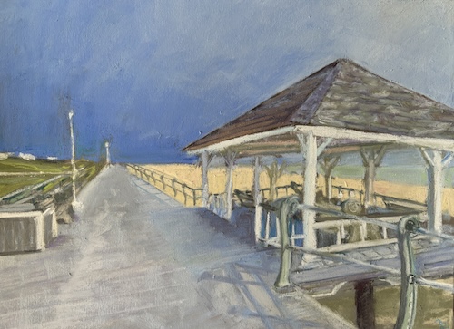 pastel beach landscape by Beth Lowell