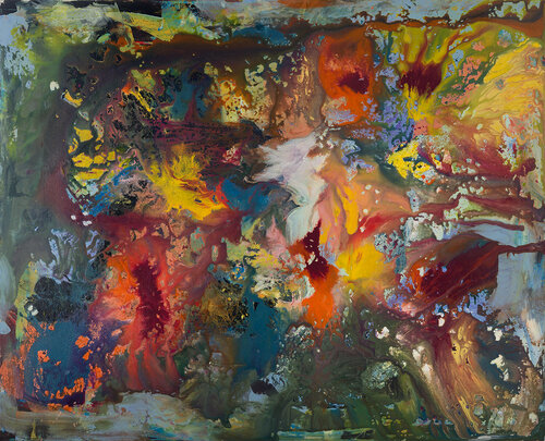 colorful abstract floral painting