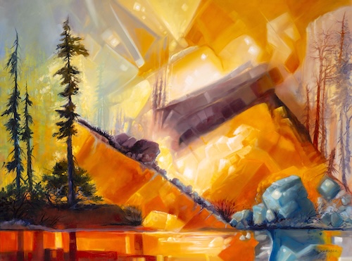 bold and colorful landscape oil painting