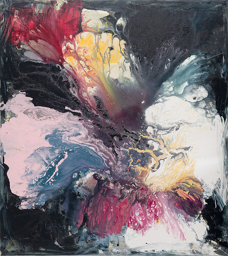 abstract painting of a flower blooming