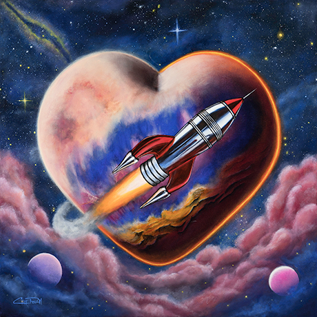 outer space themed painting