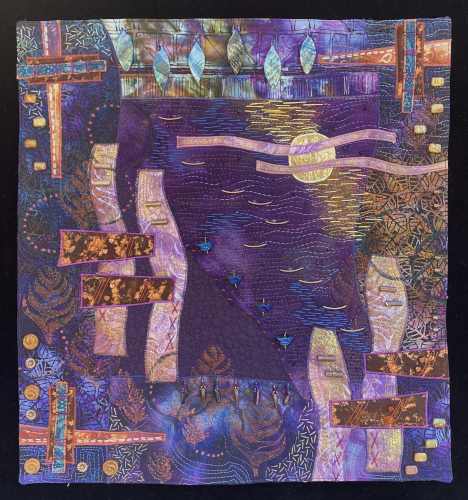 colorful collage art quilt