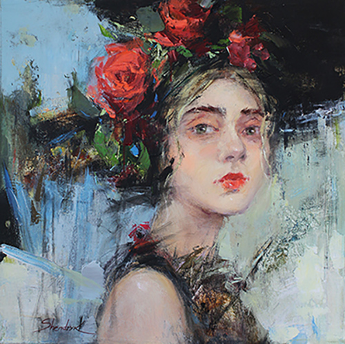 abstract realism portrait of a young woman