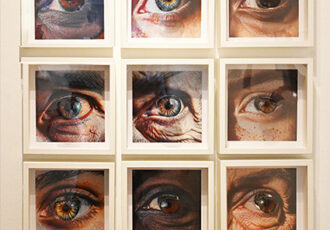 interactive artwork focused on eyes from different people