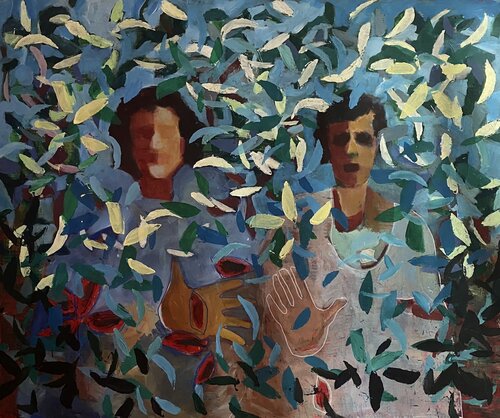 "Sisters Healing" acrylic on canvas, 48" x 48"