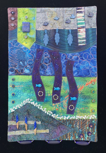 nature and water inspired handmade art quilt