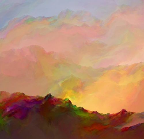 abstract digital image of a sunset