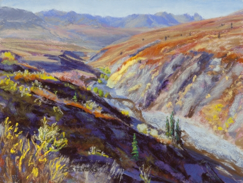 pastel painting autumn landscape